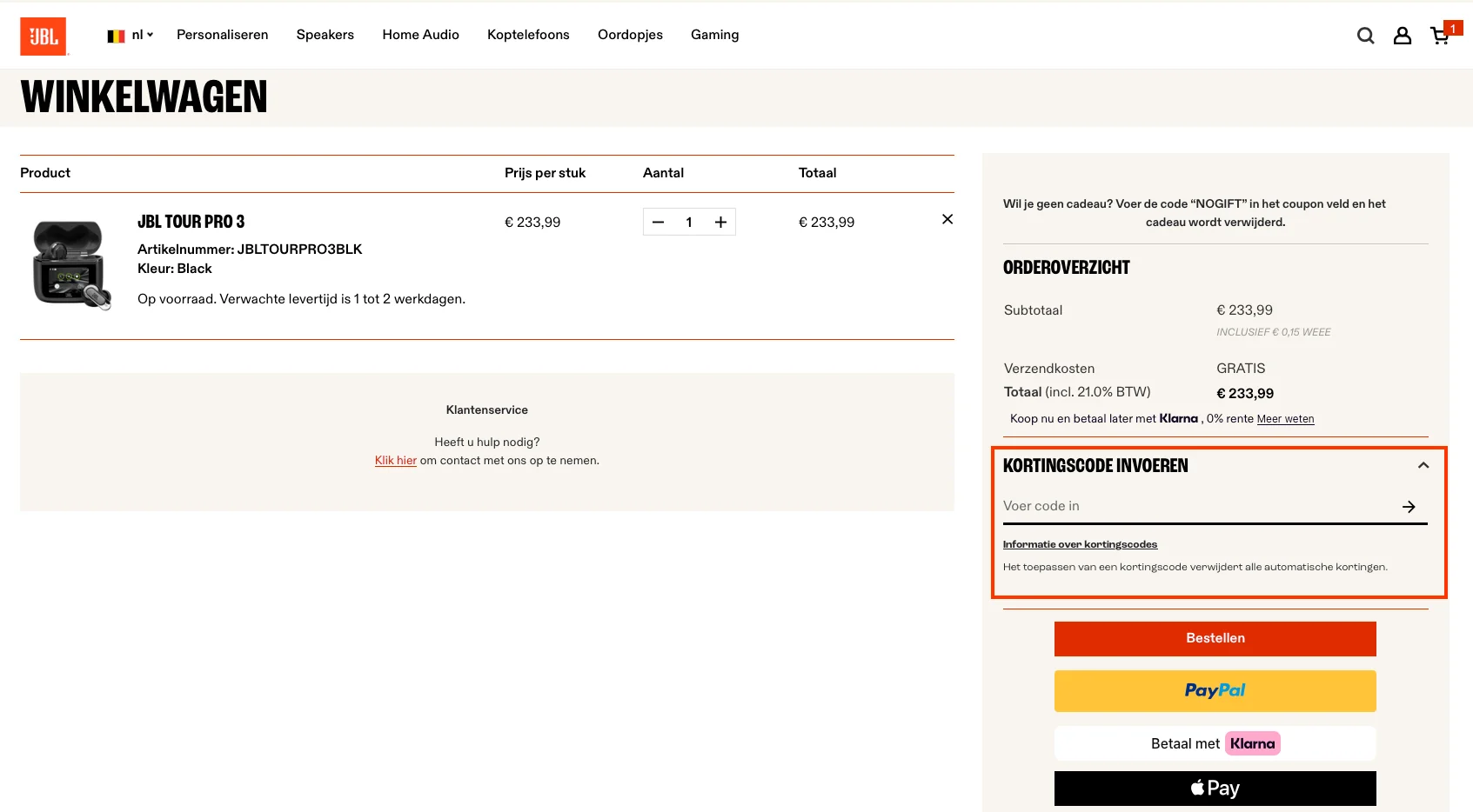 Hoe gebruik je de kortingscode - JBL