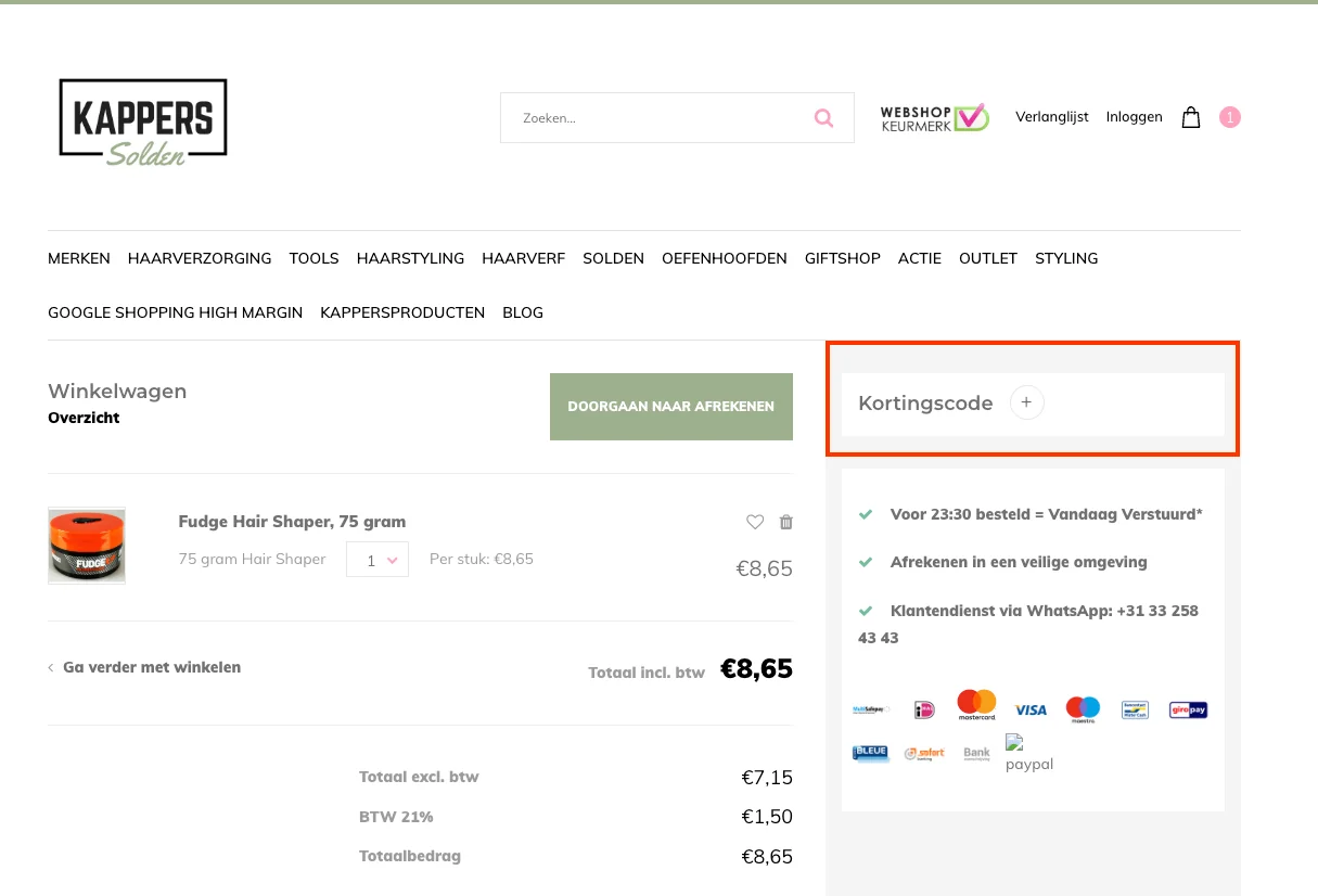 Zo gebruik je een Kapperssolden kortingscode - Kapperssolden