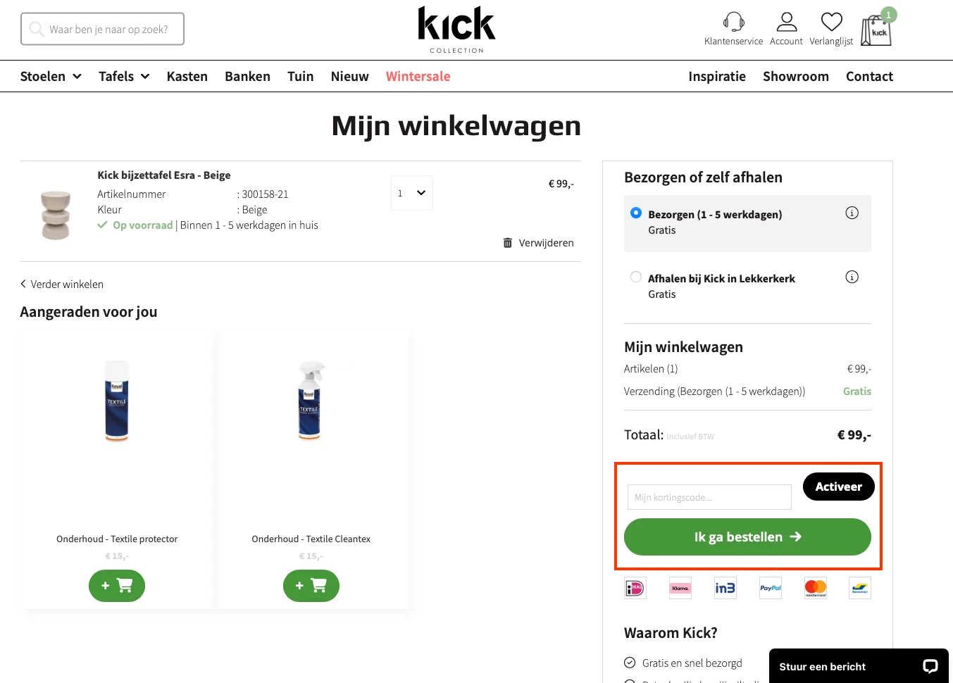 Hoe gebruik je de kortingscode - Kick Collection