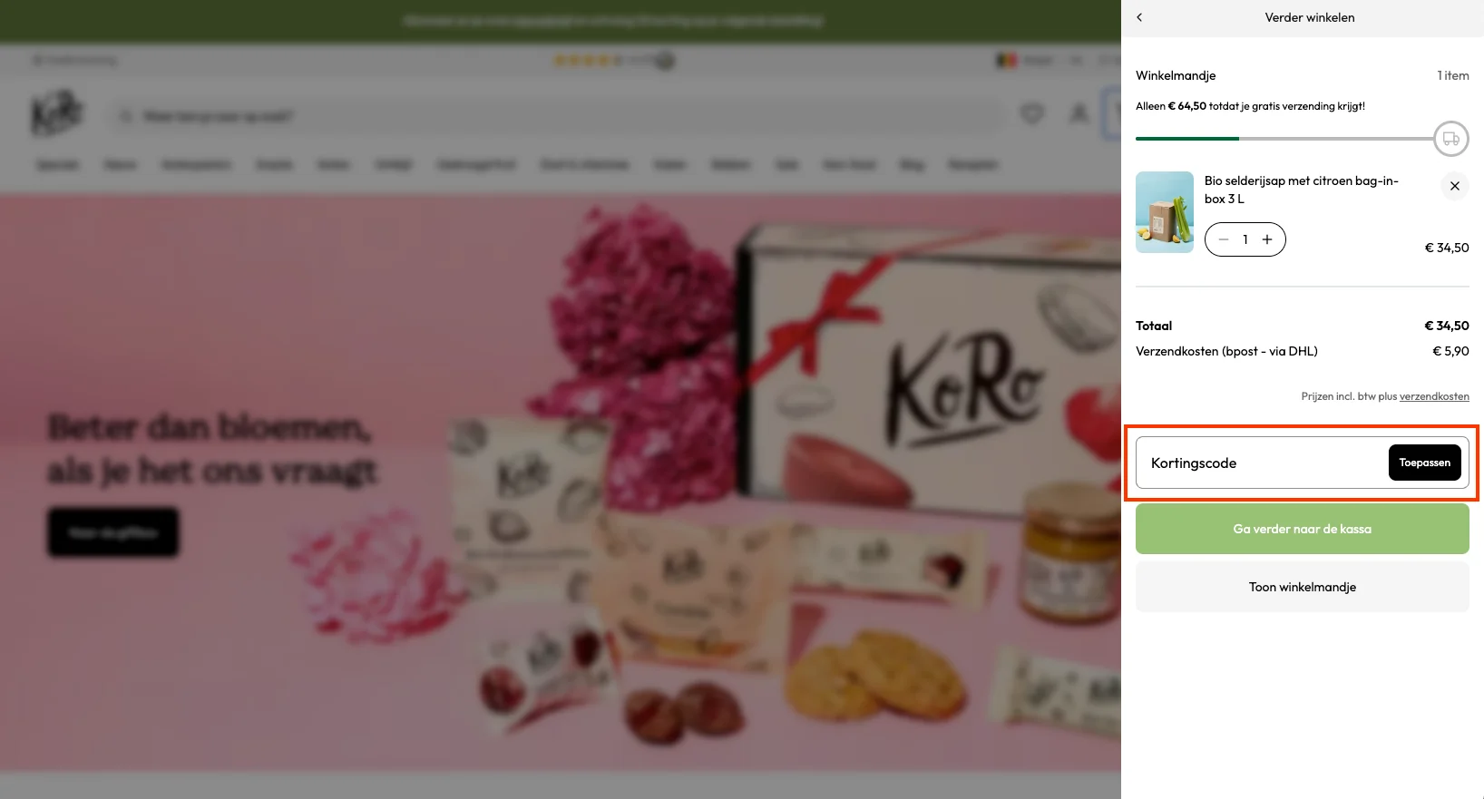 Hoe gebruik je de kortingscode - Koro