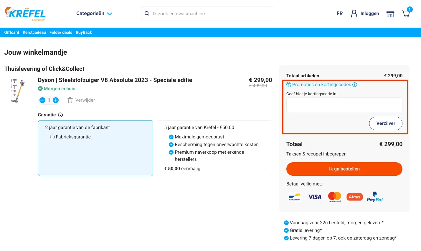 Hoe gebruik je de kortingscode - Krëfel