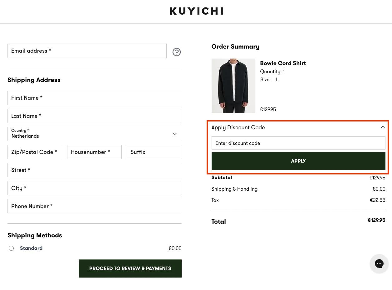 Hoe gebruik je de kortingscode - Kuyichi