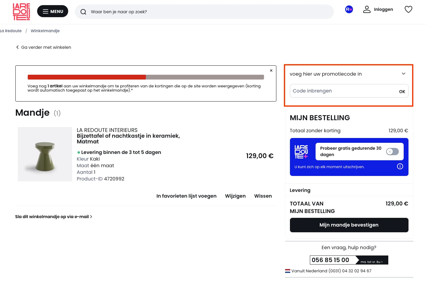 Hoe gebruik je de kortingscode - La Redoute