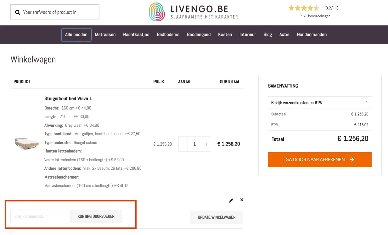 Hoe gebruik je de kortingscode - Livengo