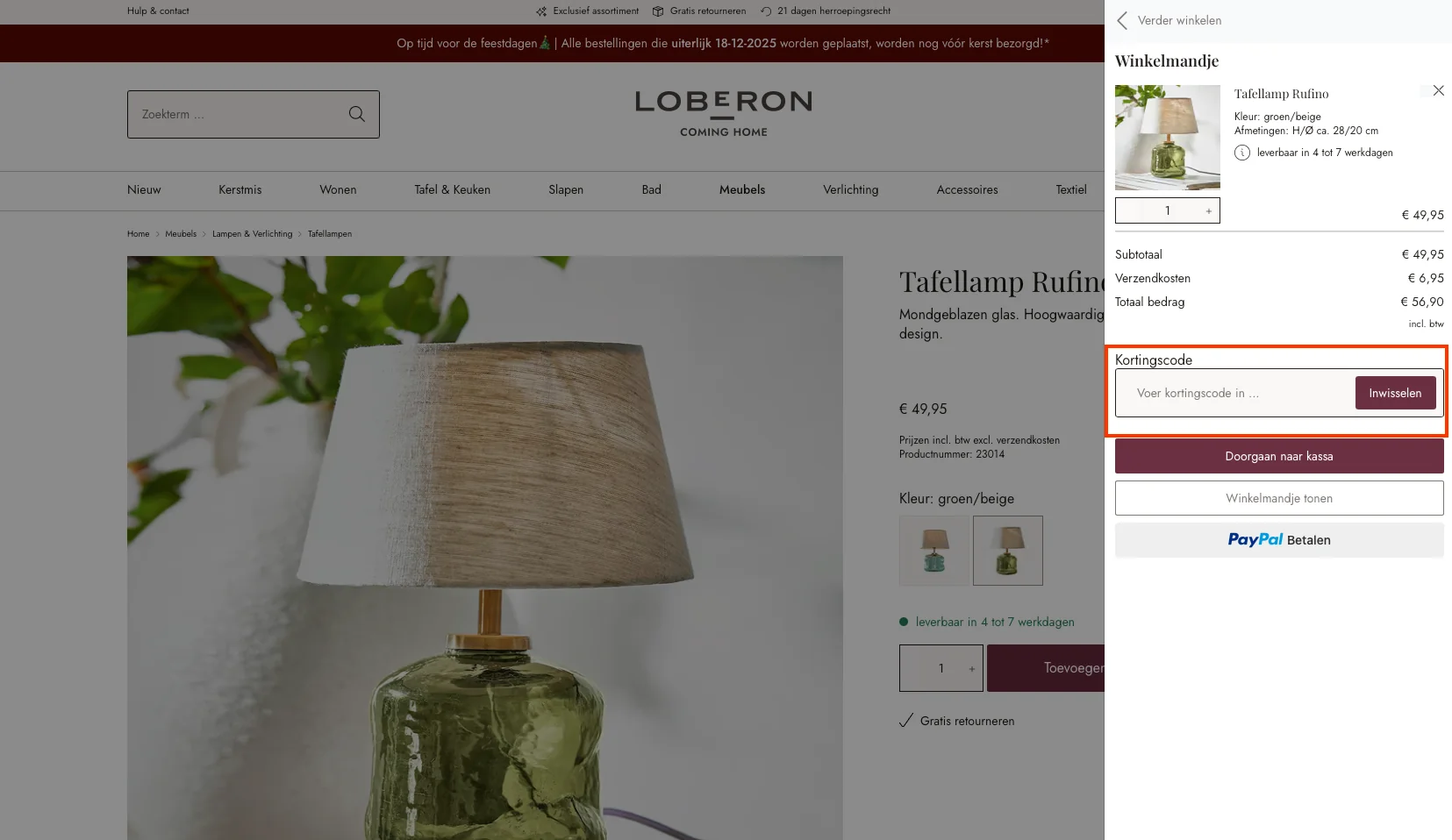 Hoe gebruik je de kortingscode - Loberon