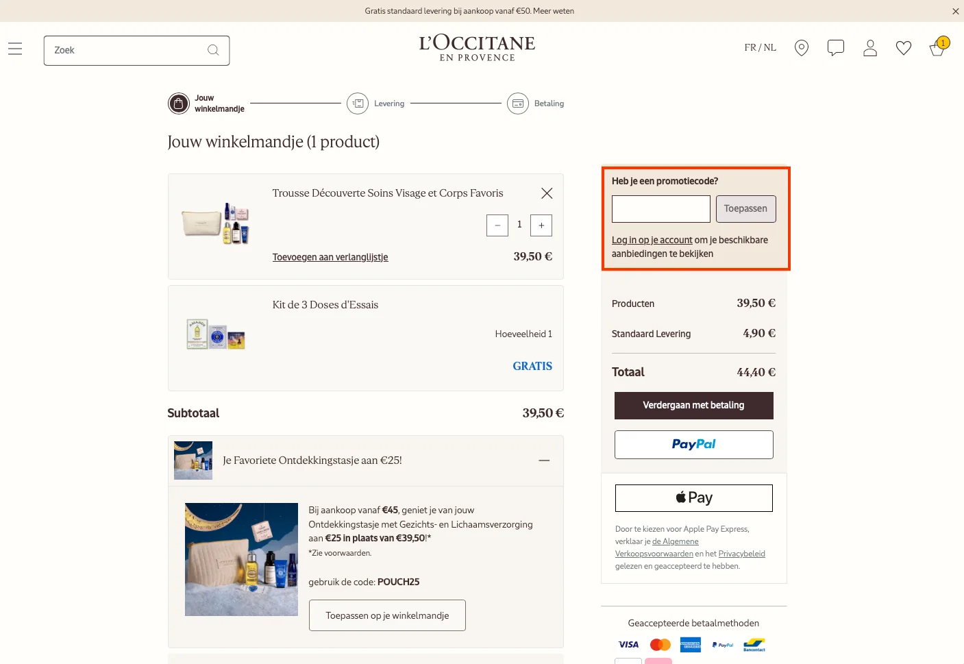 Hoe gebruik je de kortingscode - l'Occitane