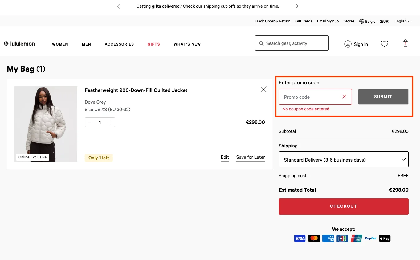 Hoe gebruik je de kortingscode - lululemon