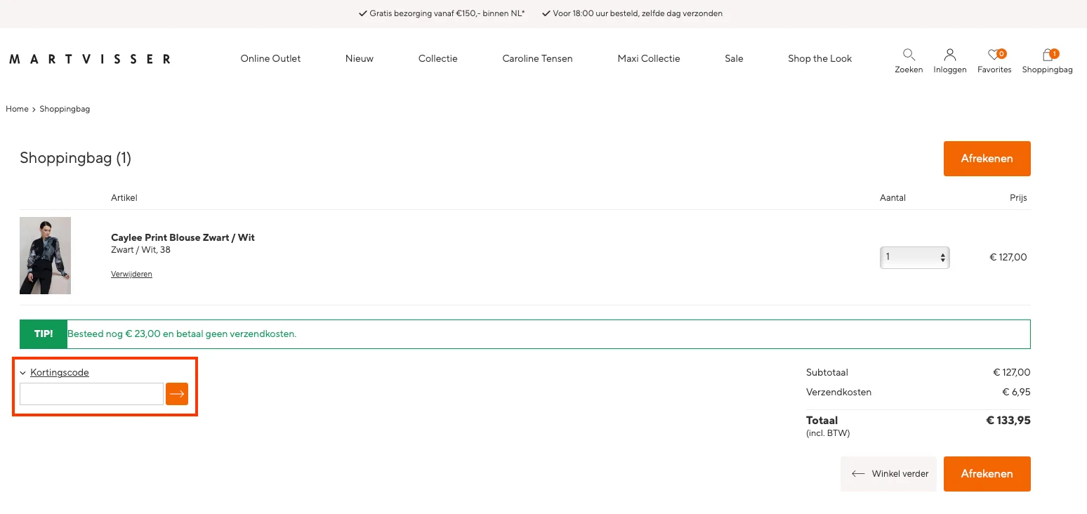 Hoe gebruik je de kortingscode - Mart Visser