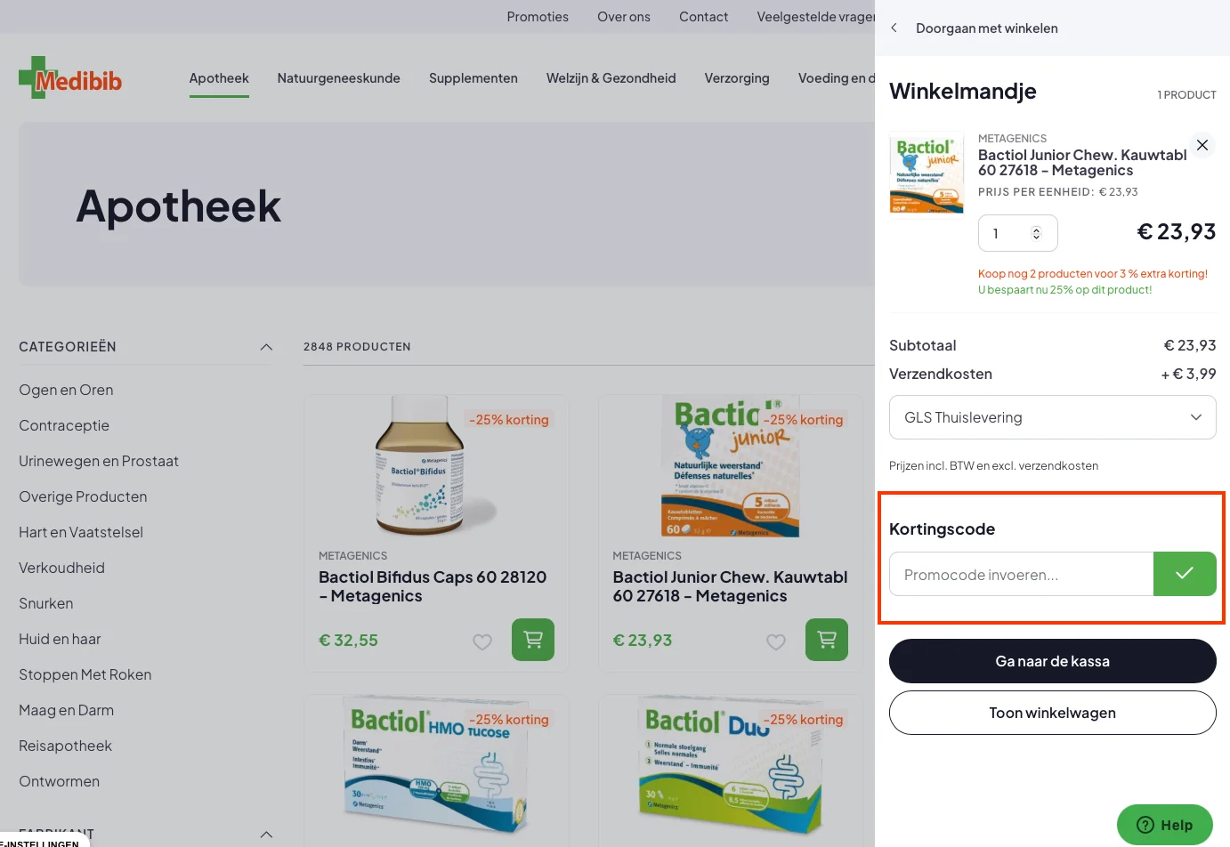 Hoe gebruik je de kortingscode - Medibib