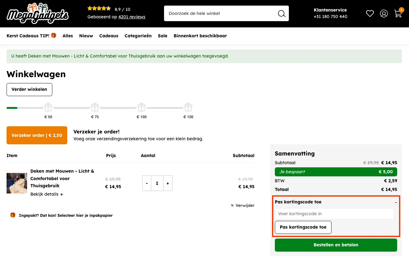 Hoe gebruik je de kortingscode - Megagadgets