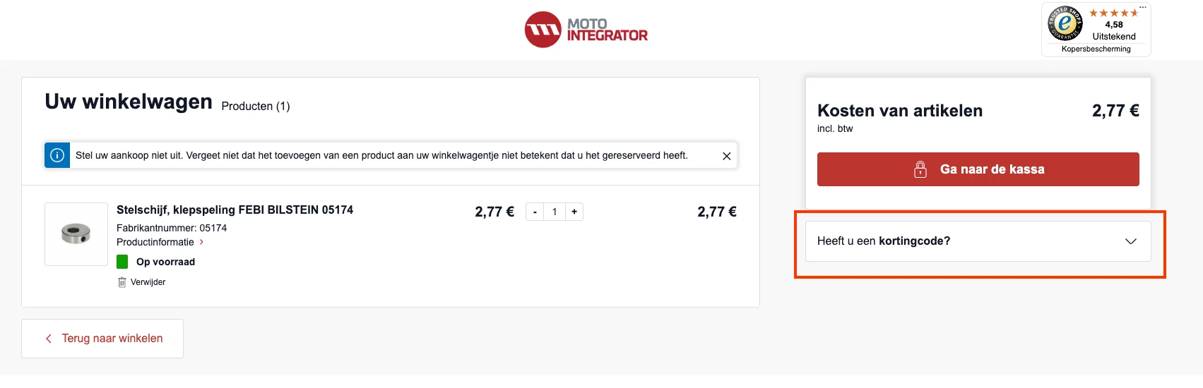 Hoe gebruik je de kortingscode - Motointegrator