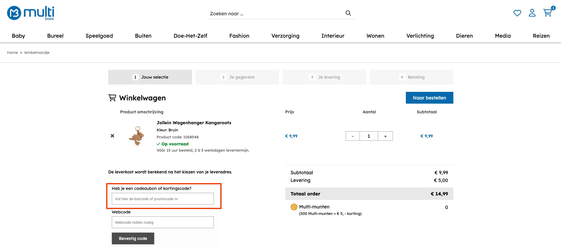 Hoe gebruik je de kortingscode - Multi Bazar