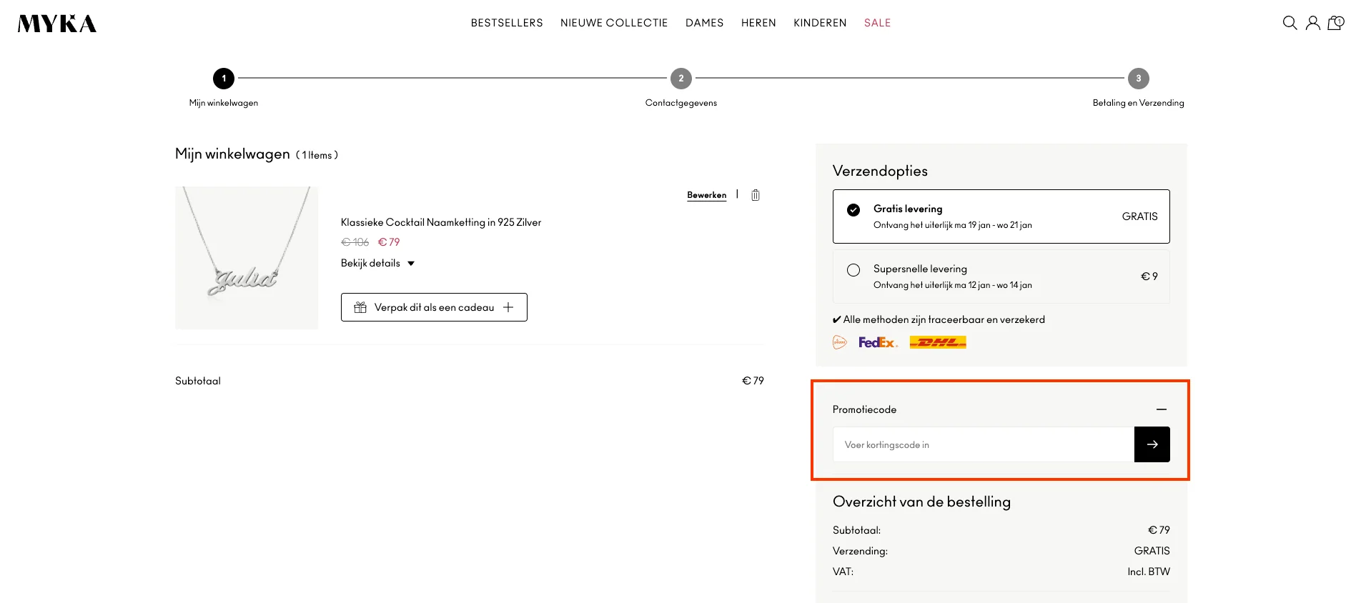 Hoe gebruik je de kortingscode - MYKA