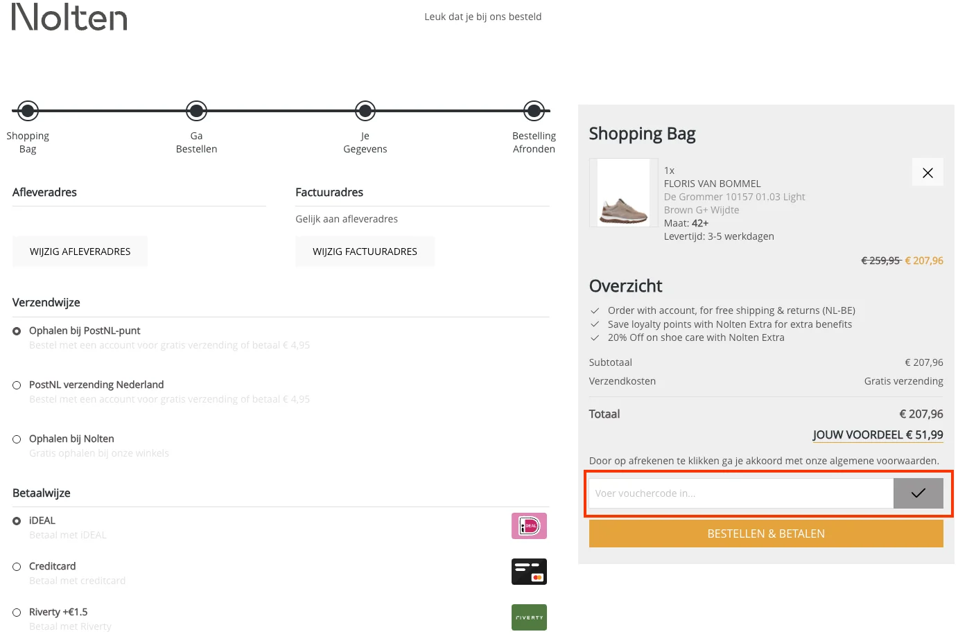 Hoe gebruik je de kortingscode - Nolten