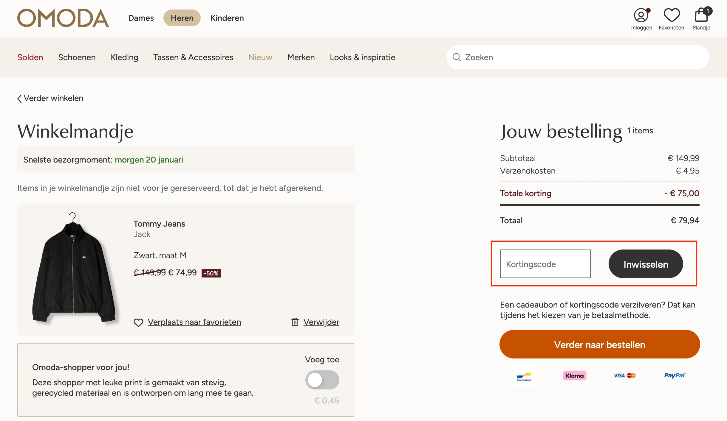 Hoe gebruik je de kortingscode - Omoda