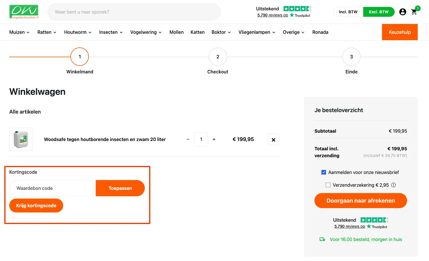 Hoe gebruik je de kortingscode - Ongediertewinkel