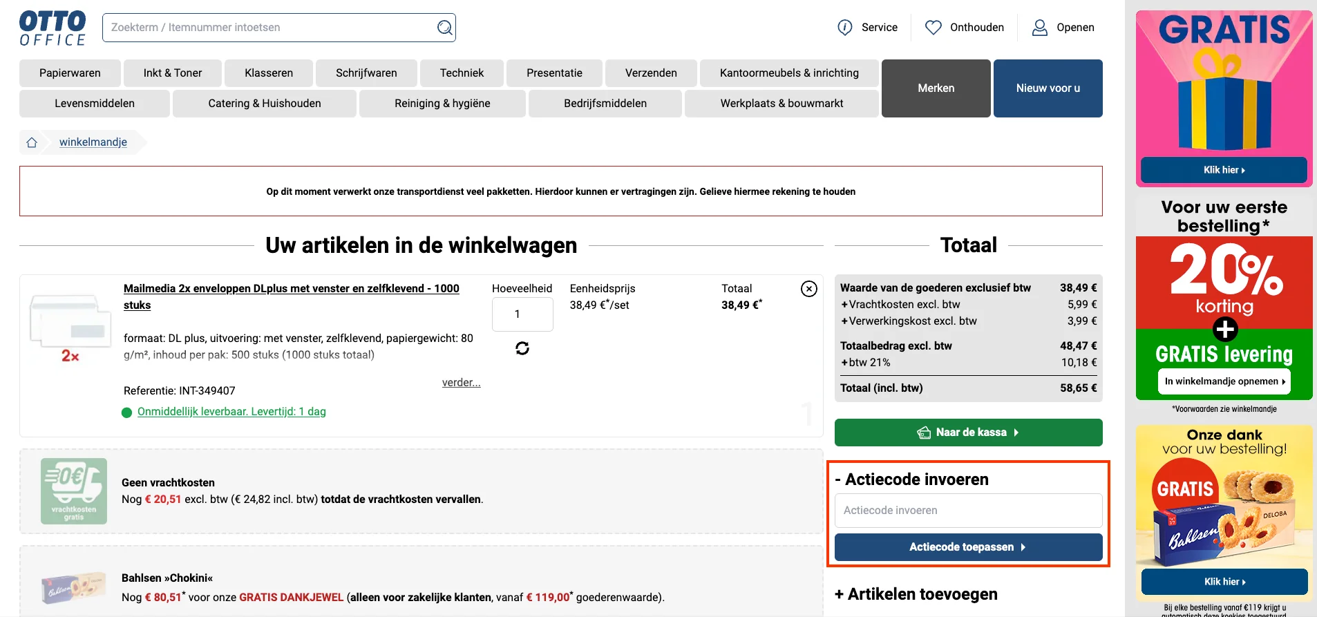 Hoe gebruik je de kortingscode - Otto Office