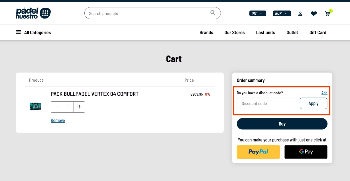 Hoe gebruik je de kortingscode - Padel Nuestro