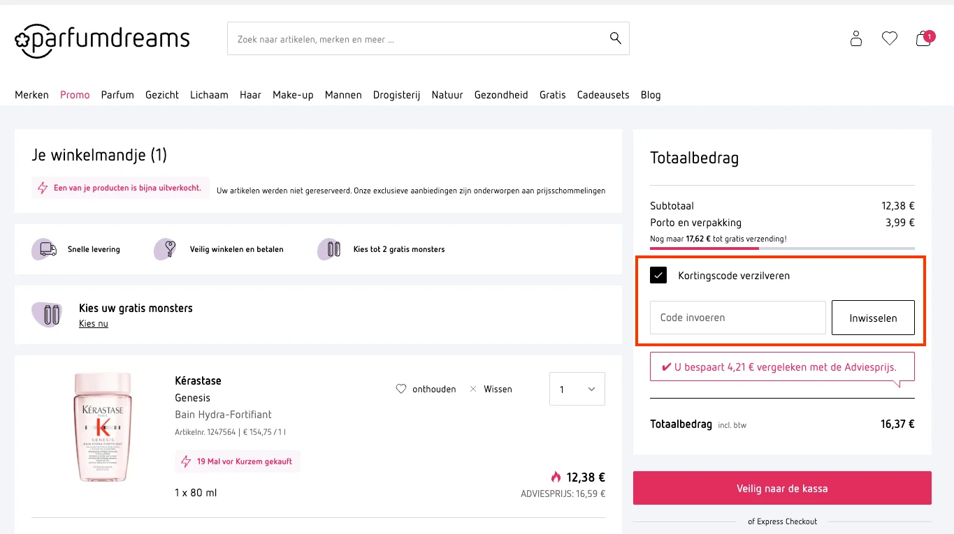 Hoe gebruik je de kortingscode - Parfumdreams