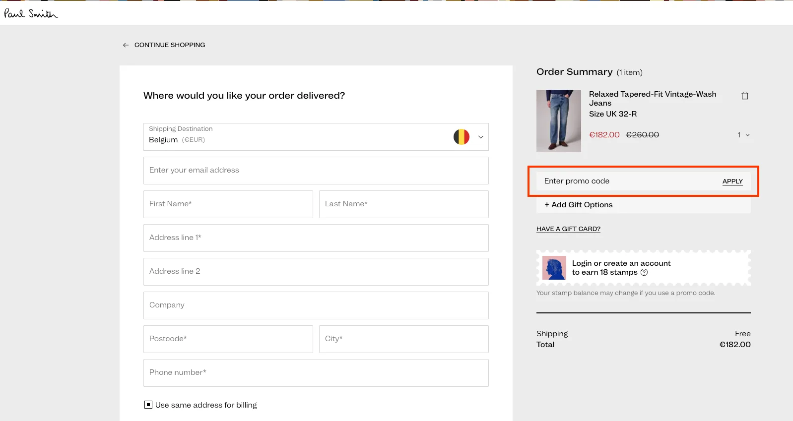 Hoe gebruik je de kortingscode - Paul Smith
