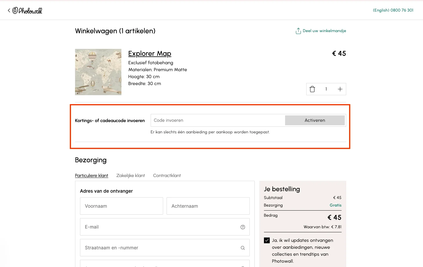 Hoe gebruik je de kortingscode - Photowall