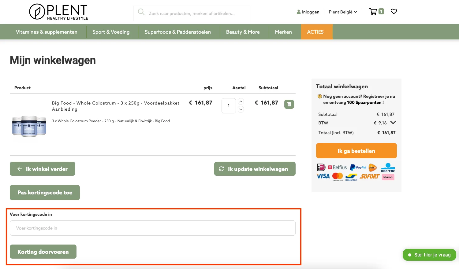 Hoe gebruik je de kortingscode - Plent