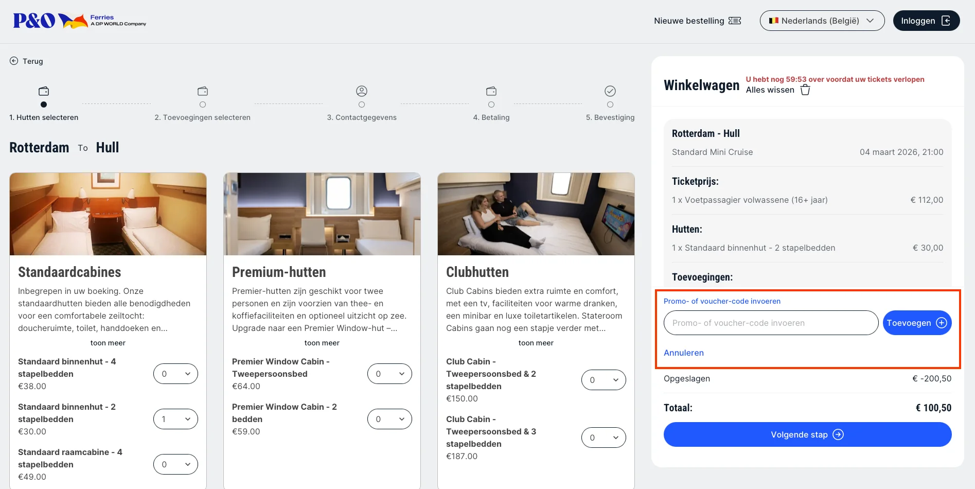 Hoe gebruik je de kortingscode - P&amp;O Ferries