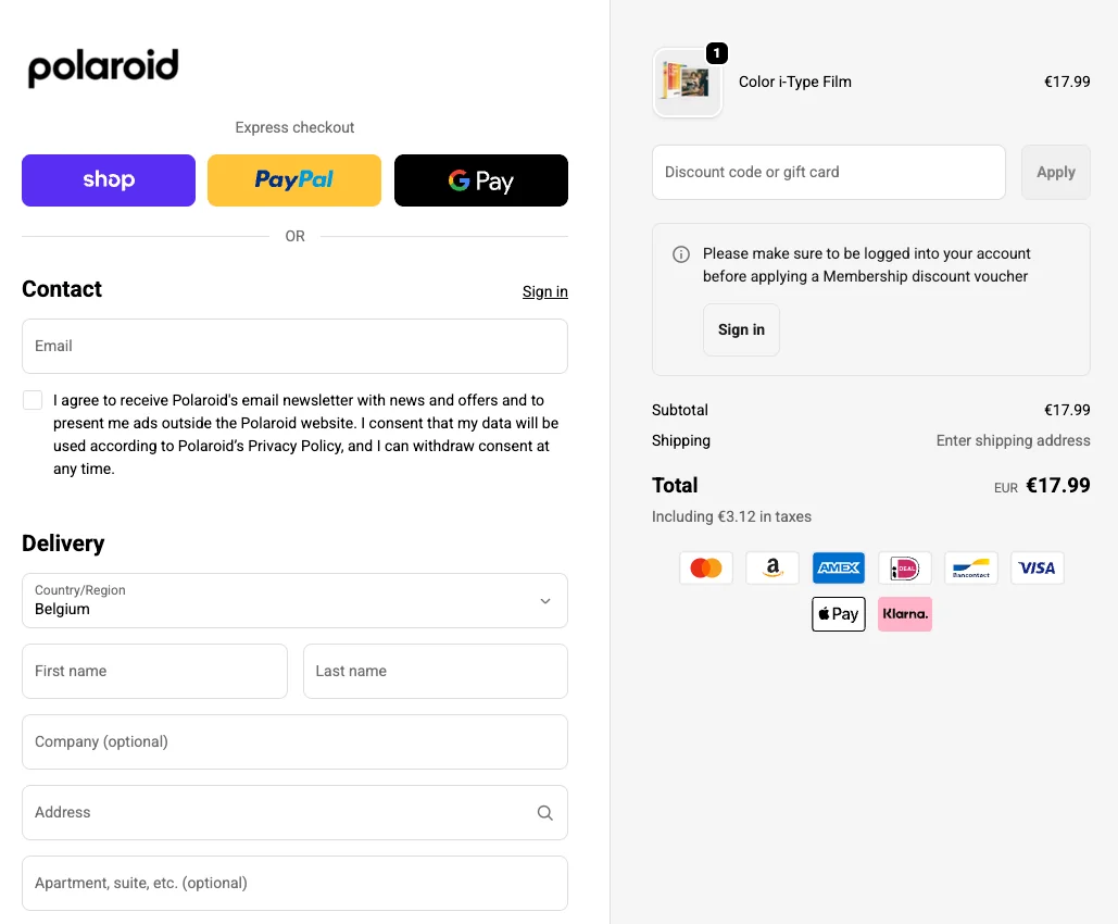 Hoe gebruik je de kortingscode - Polaroid
