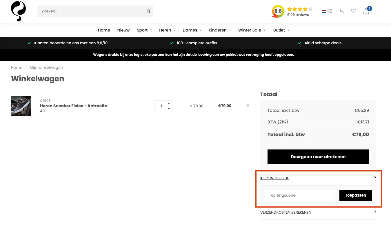 Hoe gebruik je de kortingscode - Quick