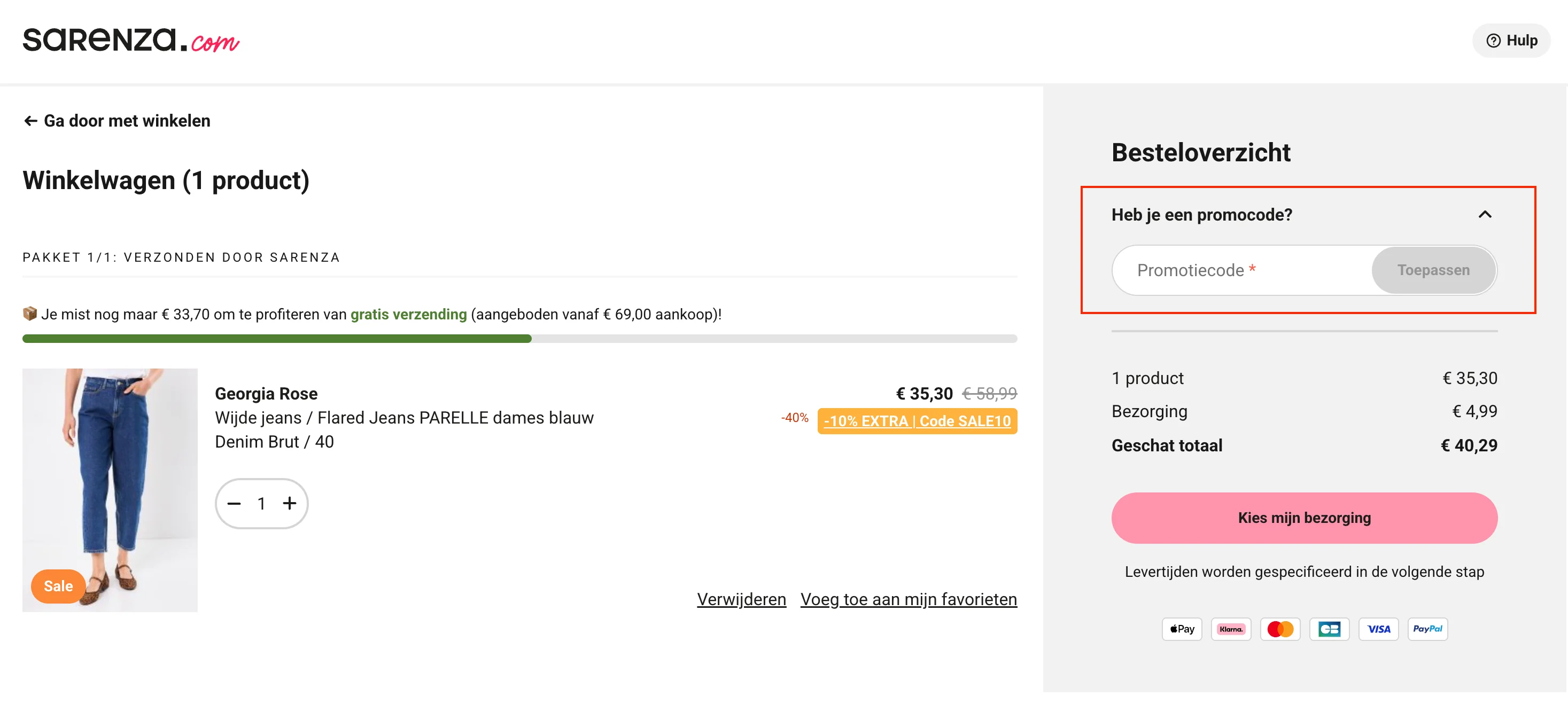 Hoe gebruik je de kortingscode - Sarenza