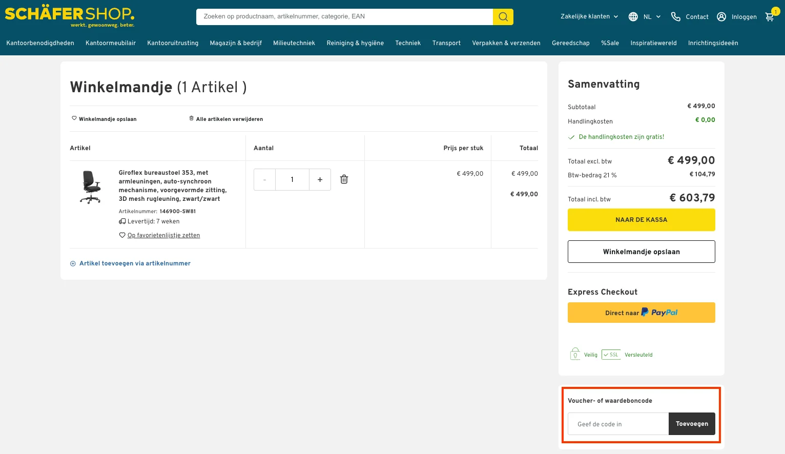 Hoe gebruik je de kortingscode - Schäfer Shop