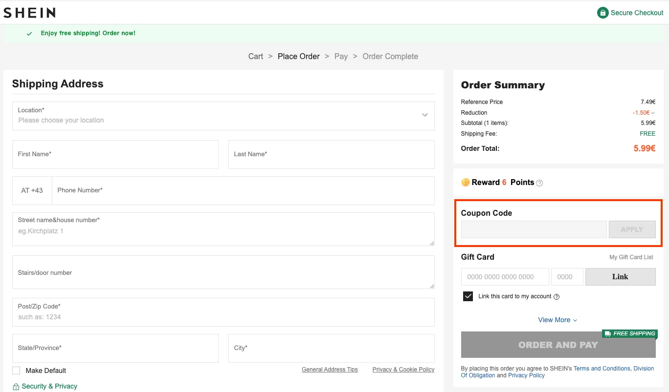 Hoe gebruik je de kortingscode - Shein