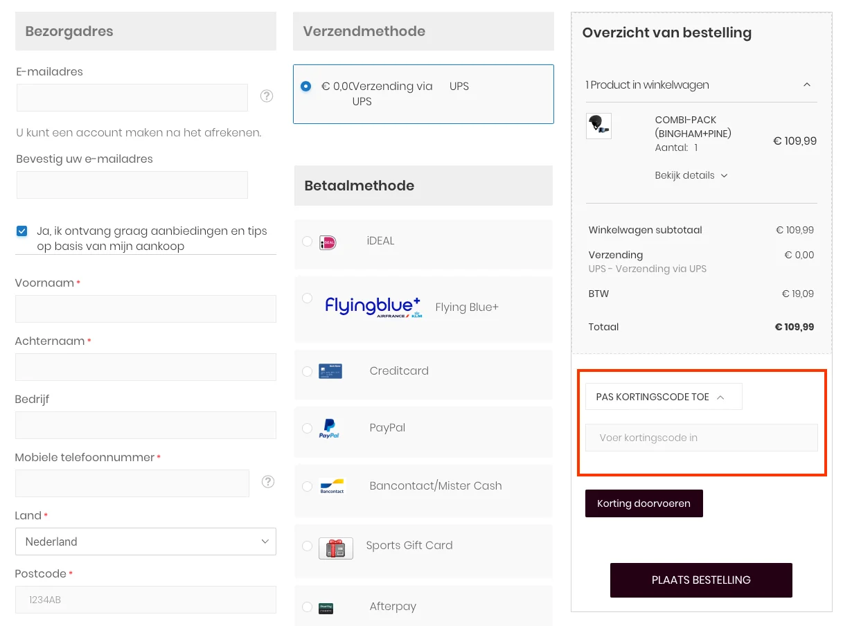 Hoe gebruik je de kortingscode - Sinner