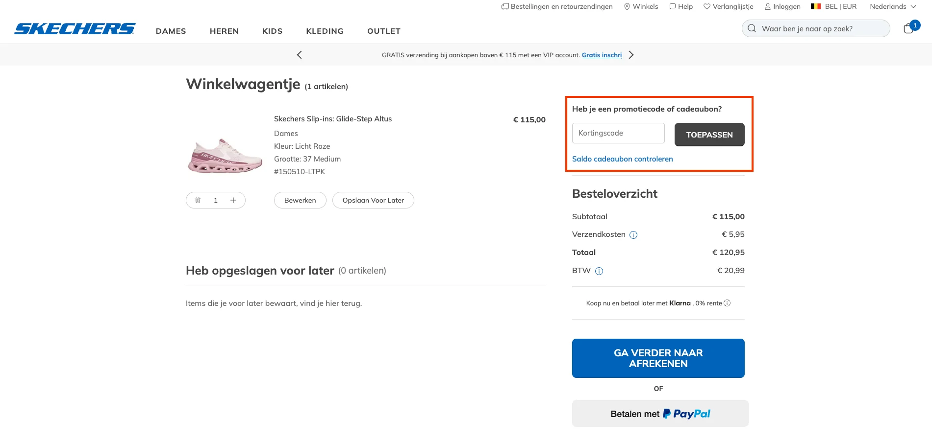 Hoe gebruik je de kortingscode - Skechers