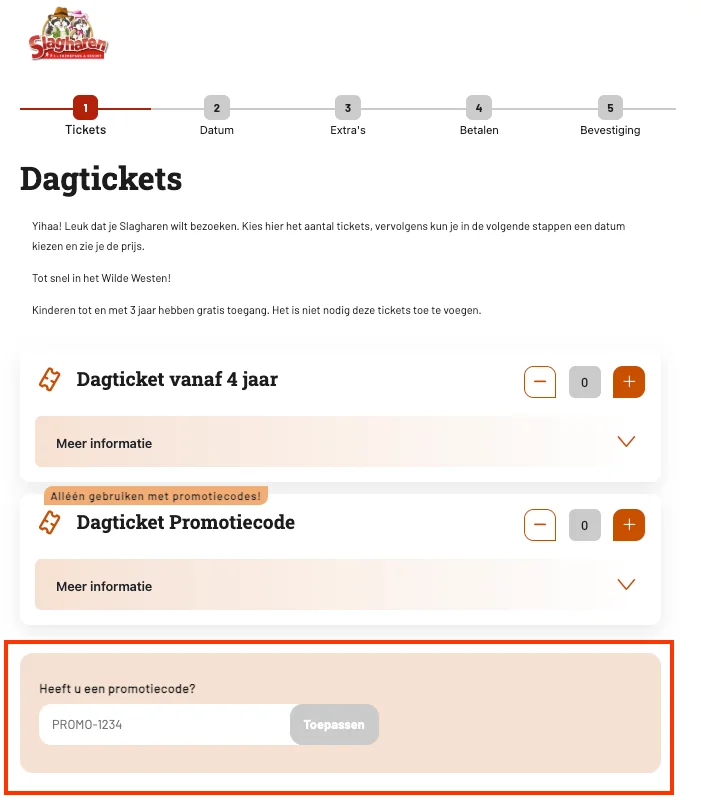 Hoe gebruik je de kortingscode - Slagharen