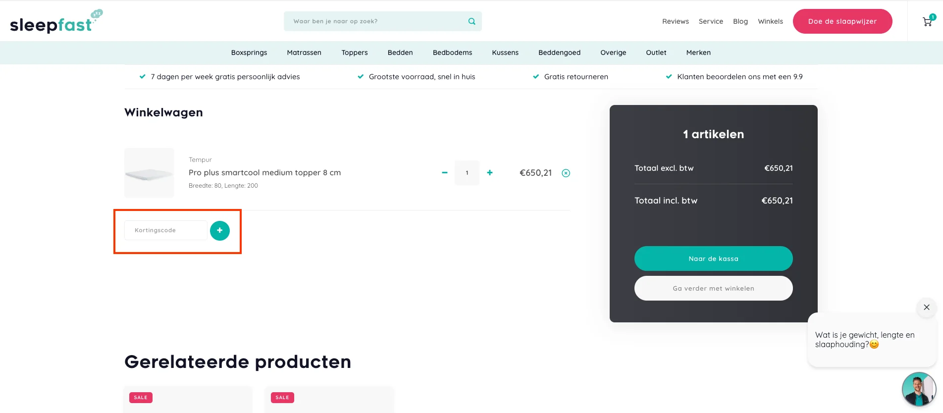 Hoe gebruik je de kortingscode - Sleepfast