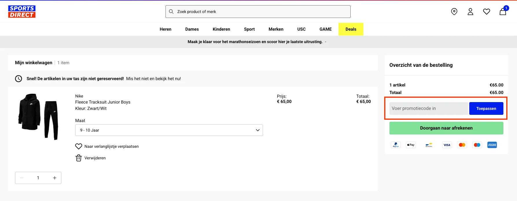 Hoe gebruik je de kortingscode - Sports Direct