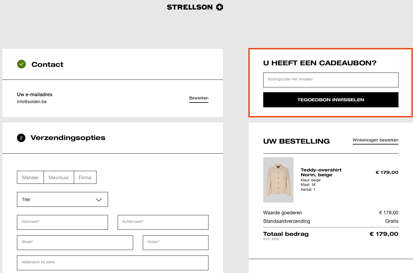 Hoe gebruik je de kortingscode - Strellson