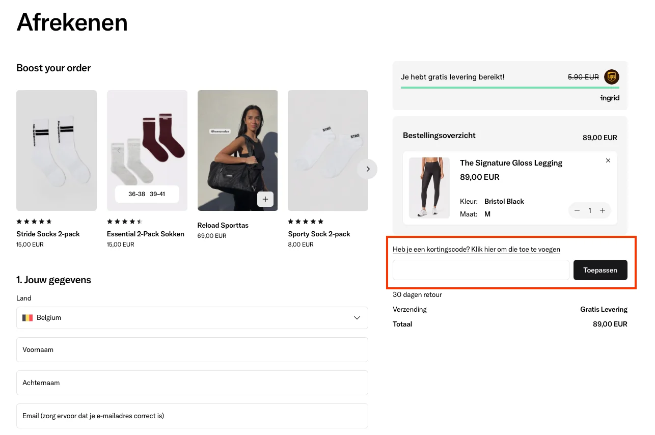 Hoe gebruik je de kortingscode - Stronger
