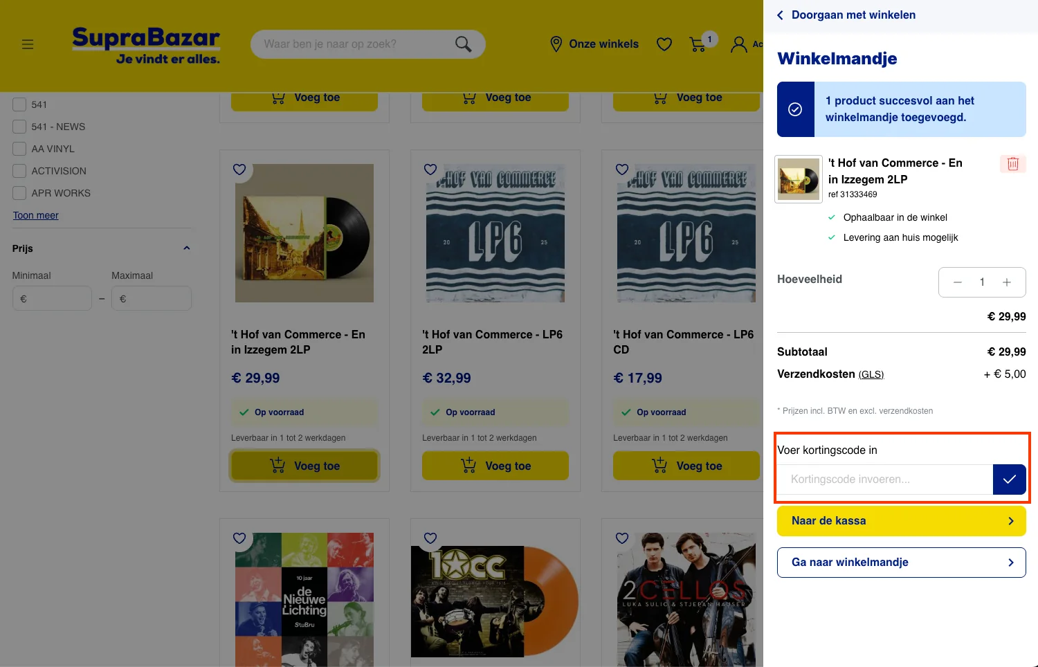 Hoe gebruik je de kortingscode - Supra Bazar