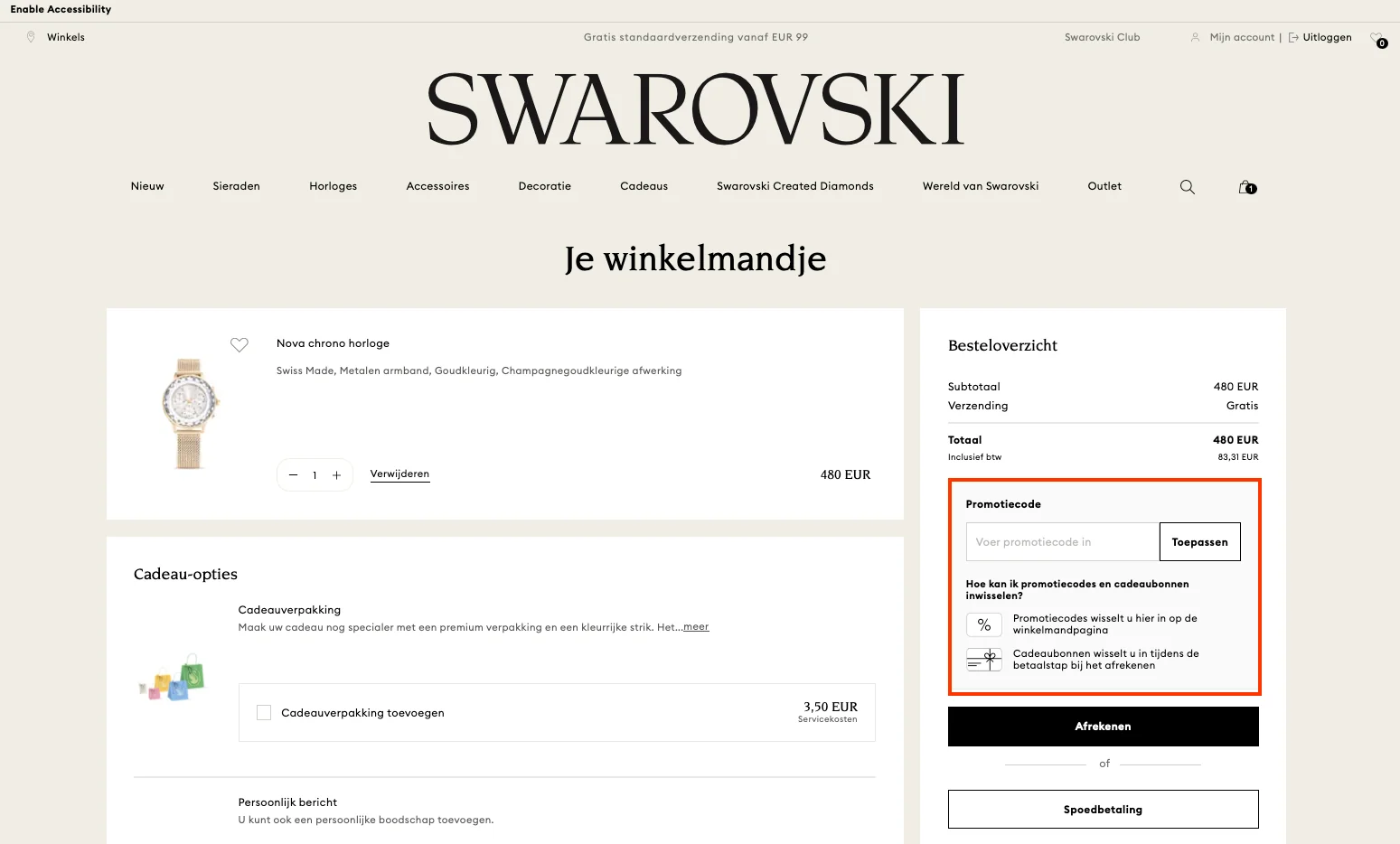 Hoe gebruik je de kortingscode - Swarovski