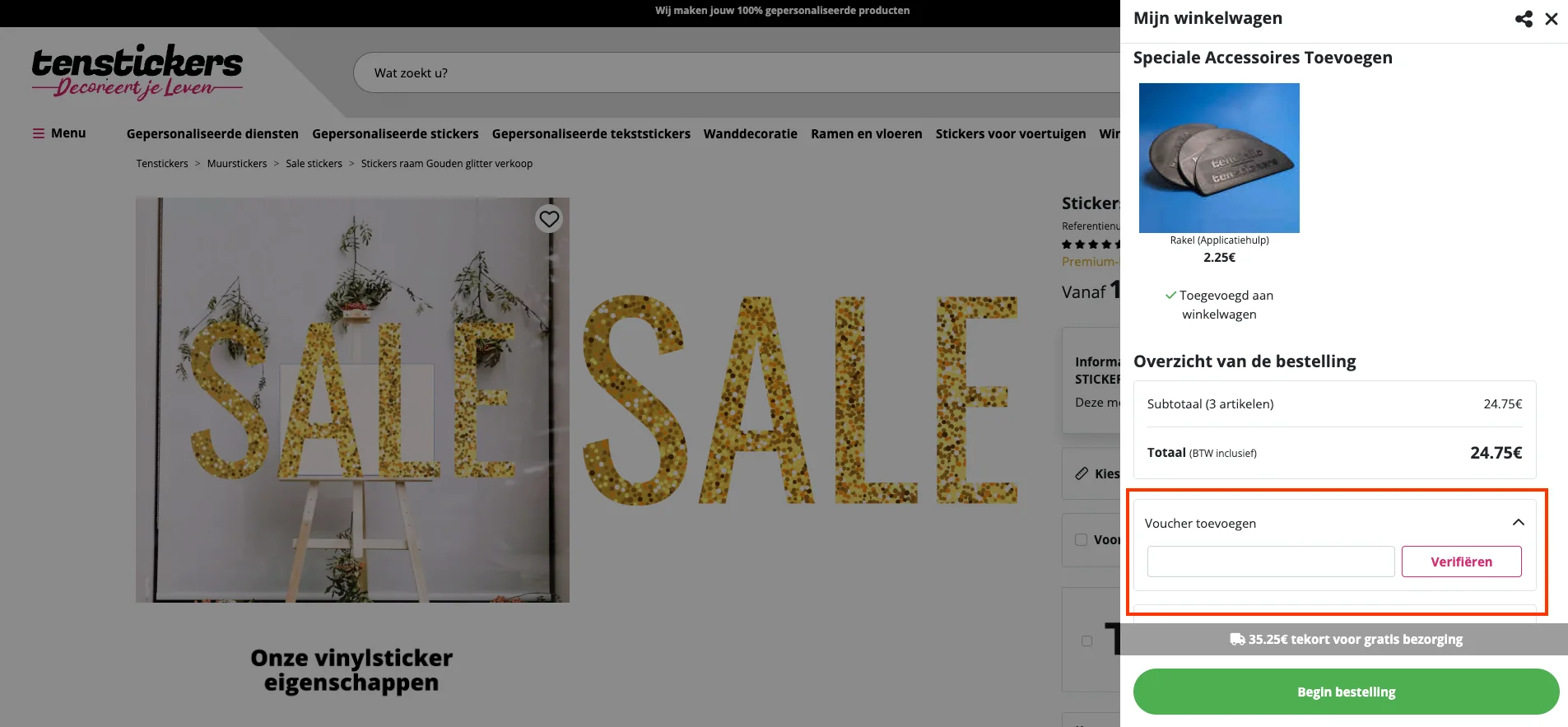 Hoe gebruik je de kortingscode - Tenstickers