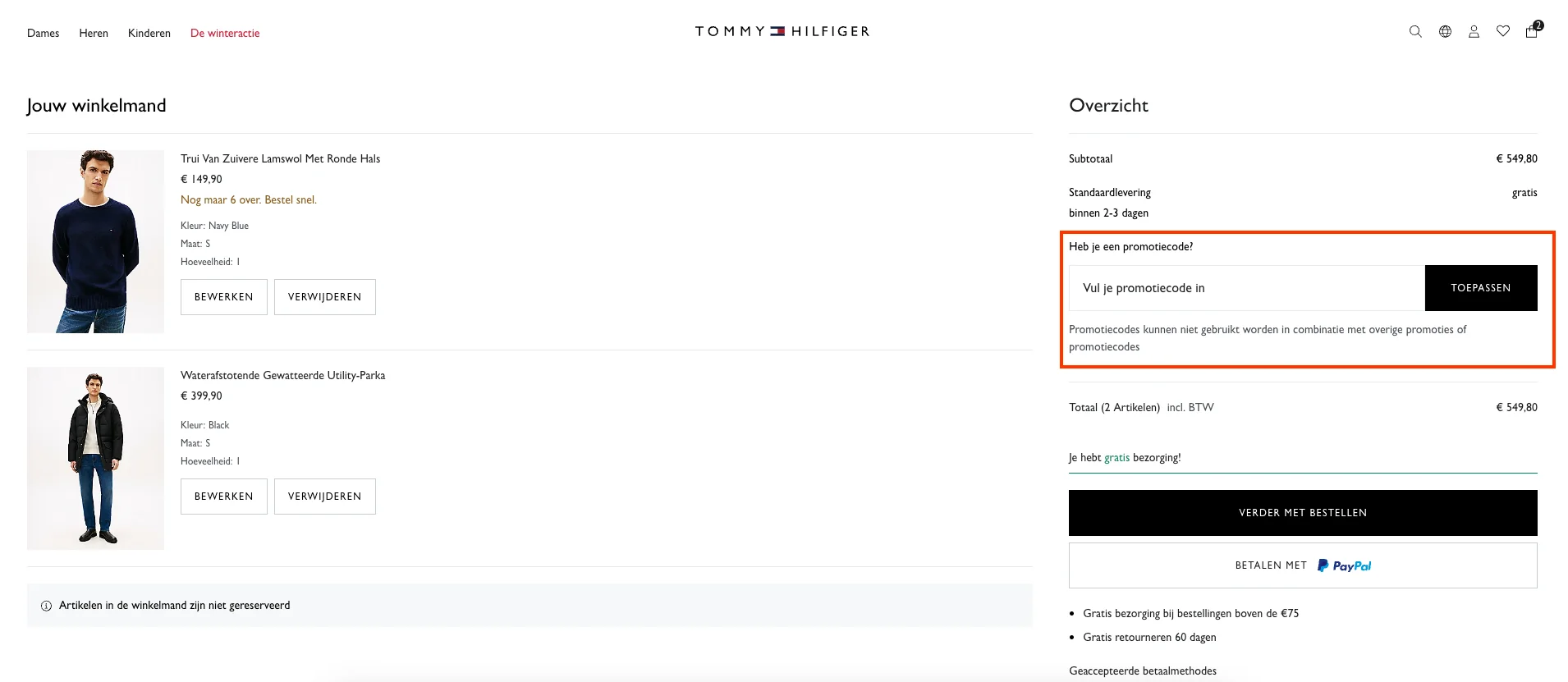 Hoe gebruik je de kortingscode - Tommy Hilfiger