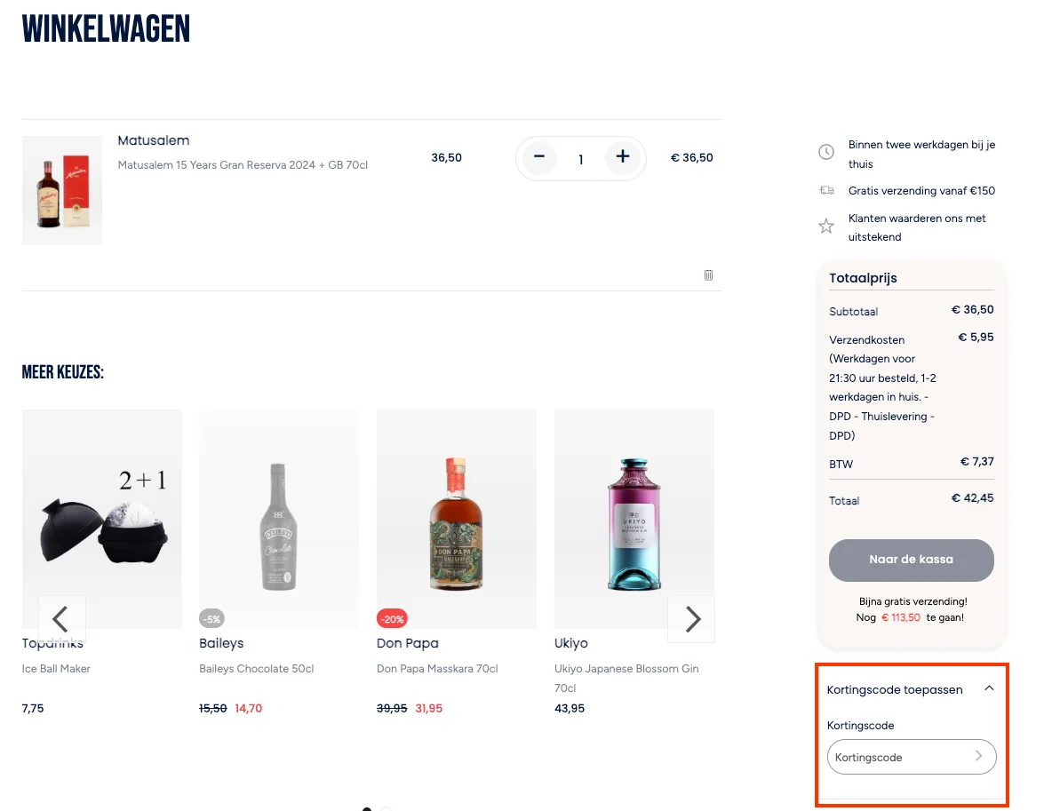 Hoe gebruik je de kortingscode - Topdrinks
