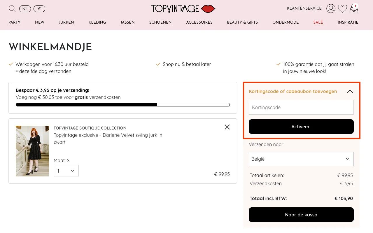 Hoe gebruik je de kortingscode - TopVintage