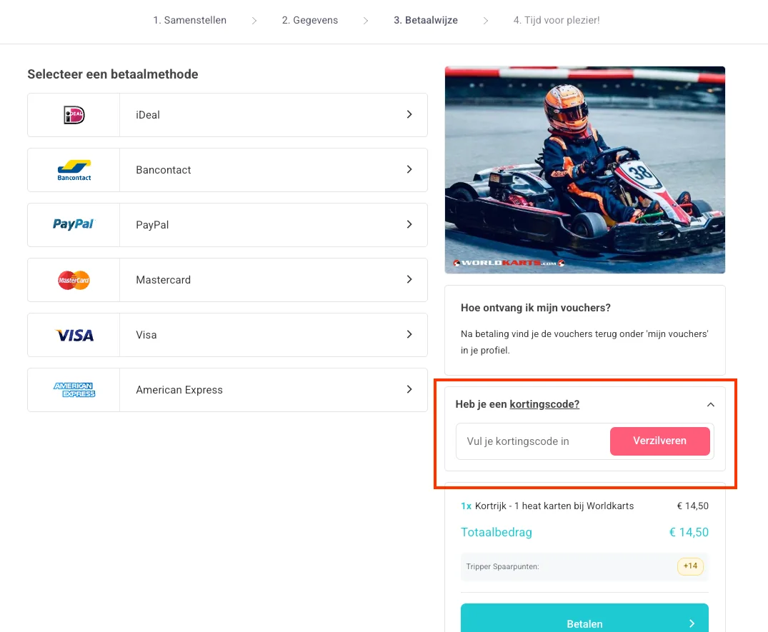 Hoe gebruik je de kortingscode - Tripper