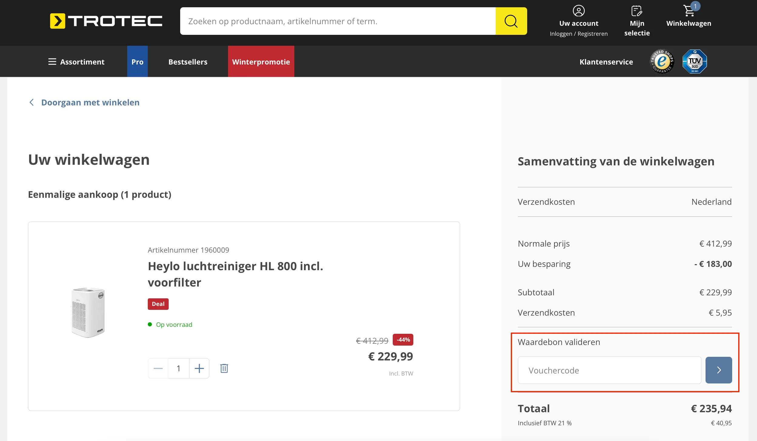 Hoe gebruik je de kortingscode - Trotec