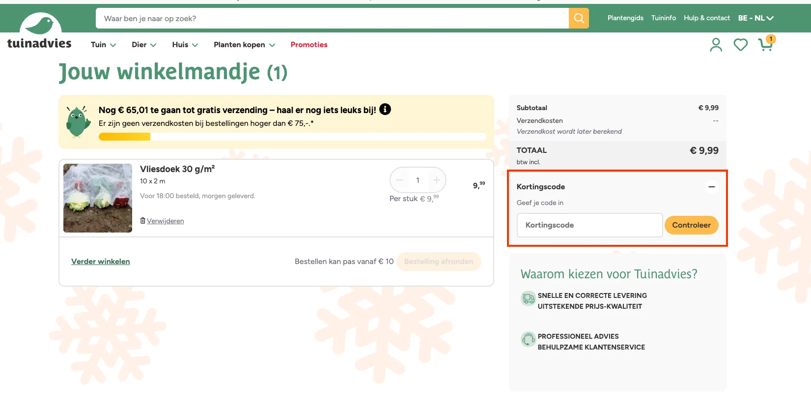 Hoe gebruik je de kortingscode - Tuinadvies