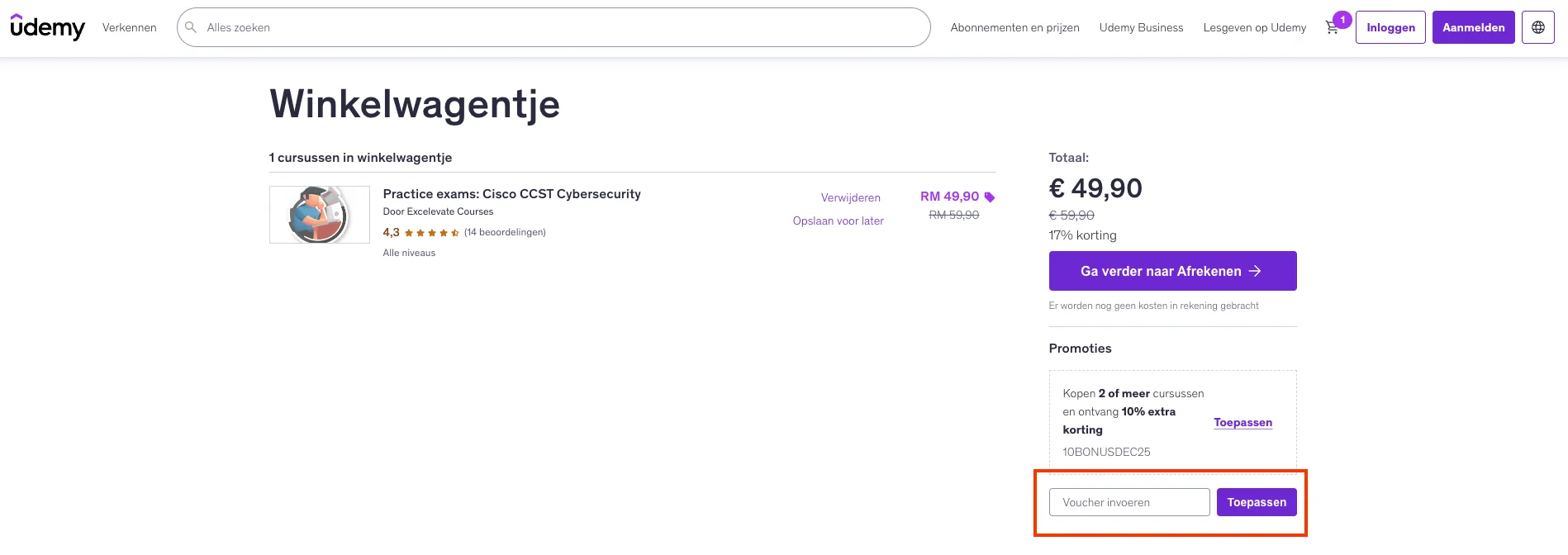 Hoe gebruik je de kortingscode - Udemy