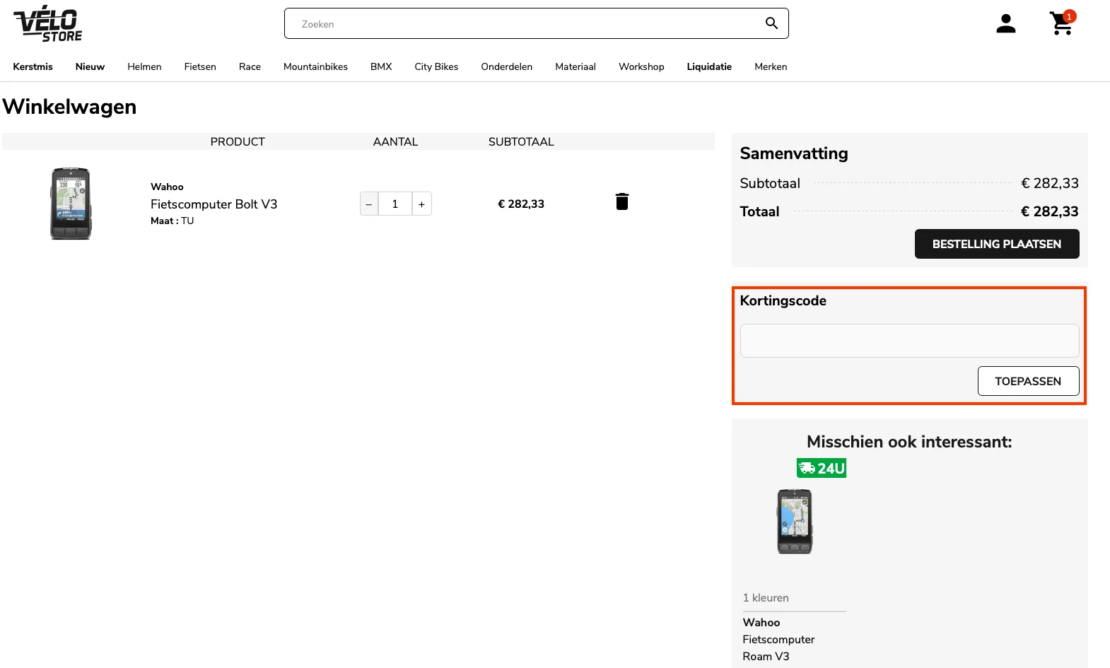 Hoe gebruik je de kortingscode - Velo Store